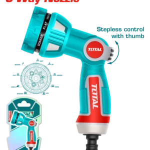 مسدس رشاش مياه بلاستيك 9 أشكال مقبض 3 لون - THWSG6091 توتال تولز